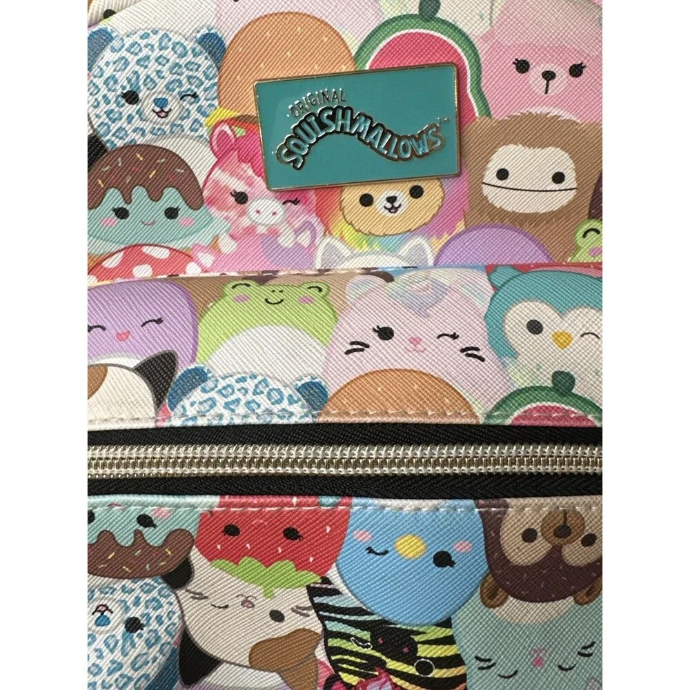 Squishmallows Mini Backpack All Over Print Metal Logo Plate NWOT Kellytoy